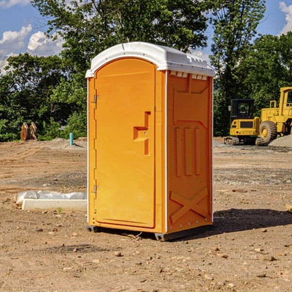 how often are the portable restrooms cleaned and serviced during a rental period in Columbus City Iowa